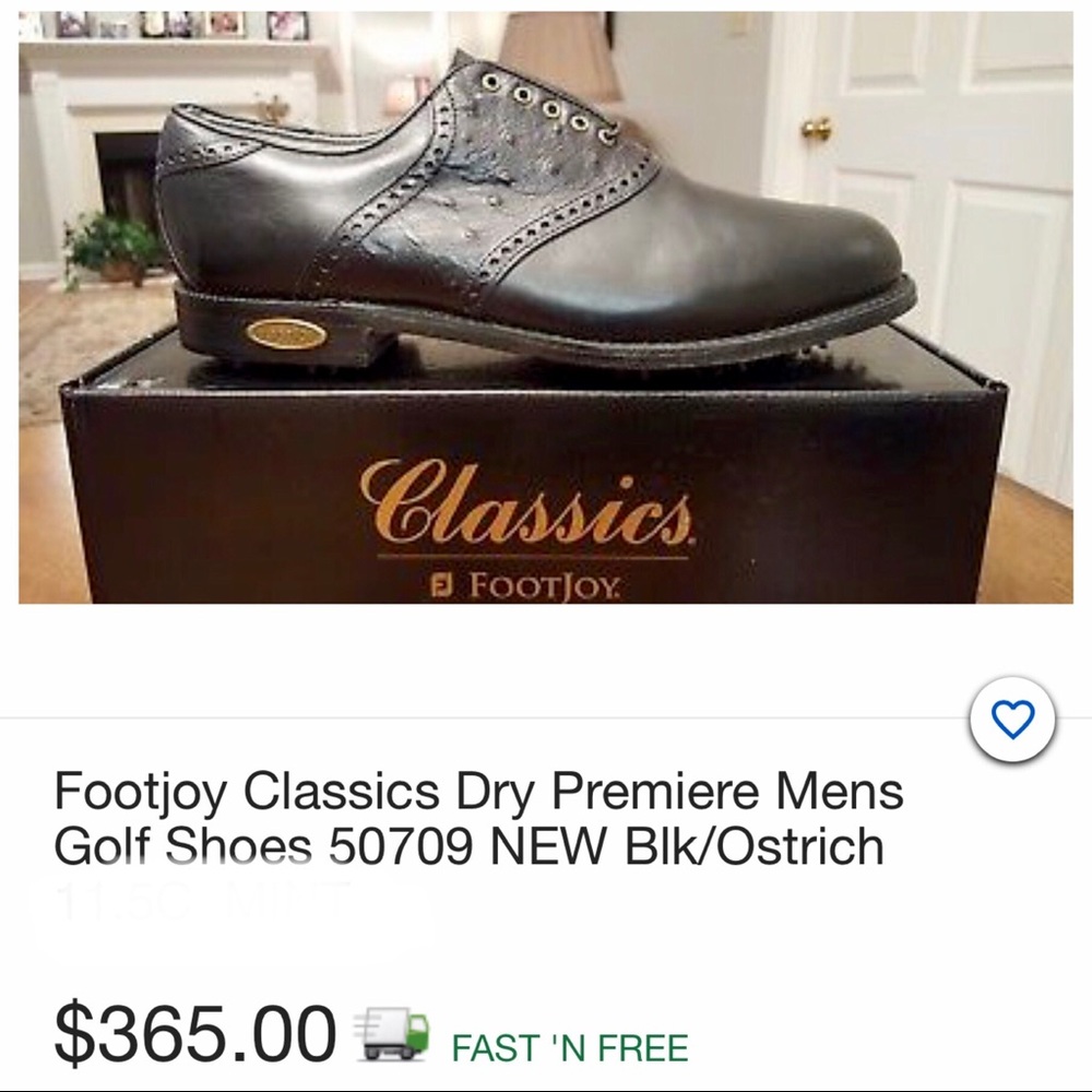 FootJoy Classic Premier black Ostrich golf shoes